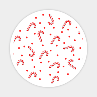 Tossed Candy Canes and Dots Magnet